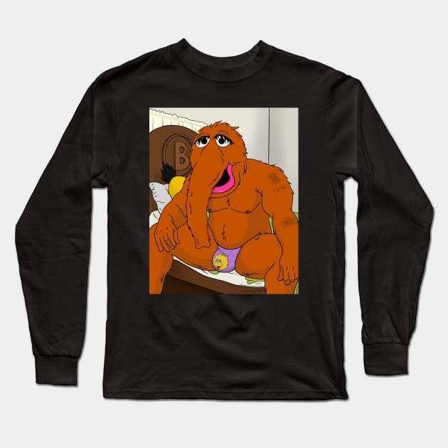 Snuff Sitting on a bed Long Sleeve T-Shirt by Gregg.M_Art